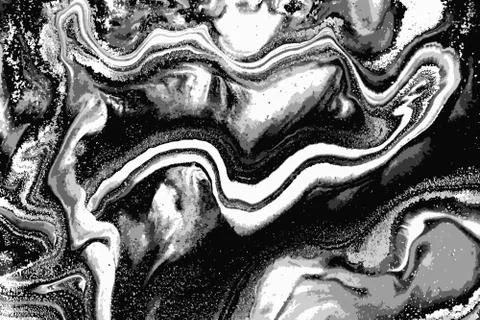 Black and white marble pattern. Abstract background. Vector illustration. Illustrazione stock