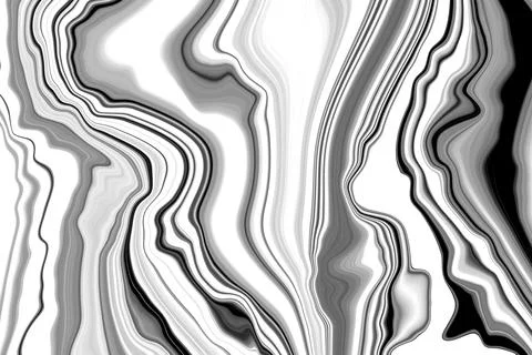 Black and white marble texture. Abstract agate ripple background. Stock Illustration