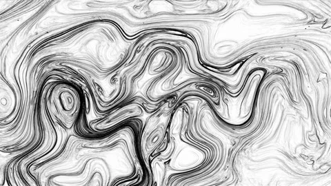 Black And White Marbled Liquid Art Stock Footage 343445969