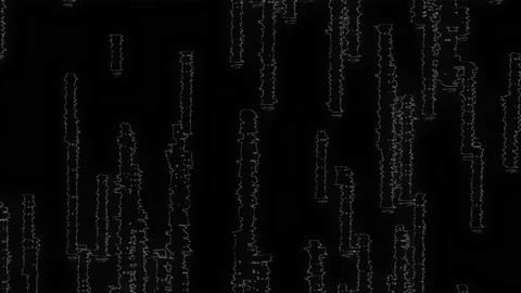 Black and White, Matrix-inspired, Retro Styled Isolated Effect Stock Footage 150032577
