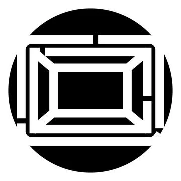 Black and white maze labyrinth logic game icon Stock Illustration