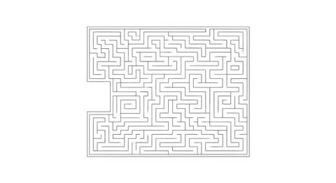 Black and white maze puzzle Stock Illustration
