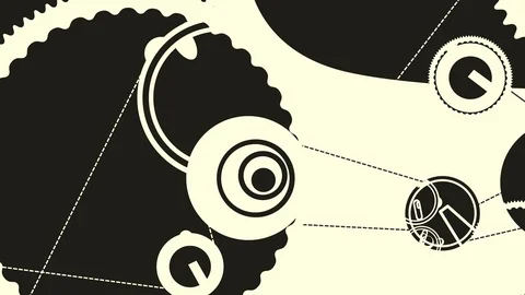 Black and white mechanical background Stock Footage 121884529