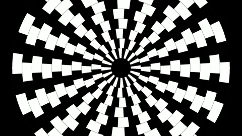 Black and white mechanical donut optical illusion video loop Stock Footage 341721134