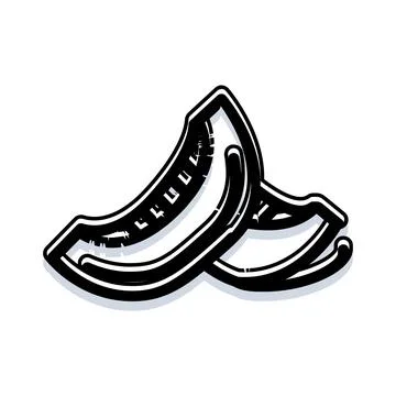 Black and white melon slices icon design Stock Illustration