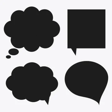 Black and white Message bubble speech, editable vector イラスト素材