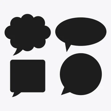 Black and white Message bubble speech, editable vector イラスト素材