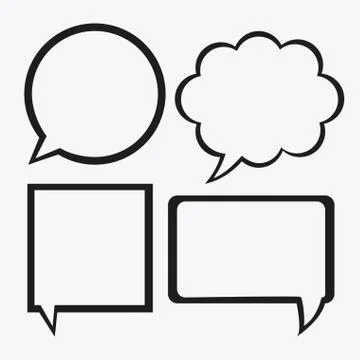 Black and white Message bubble speech, editable vector 스톡 일러스트