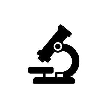 Black and White Microscope Icon for Laboratory Science and Education Use Stock Illustration