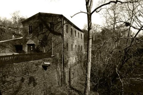 Black and White Mill Stock Photos