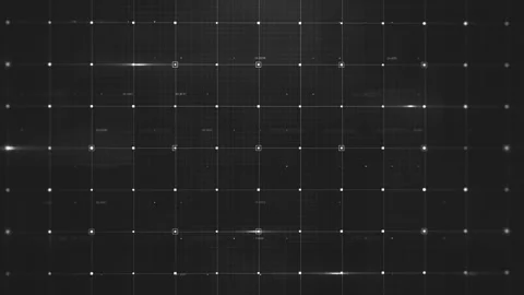 Black And White Minimal Digital Tech Grid 库存影片 333682865