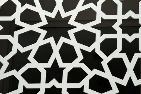 Black and white modern pattern. Black background Stock Photos