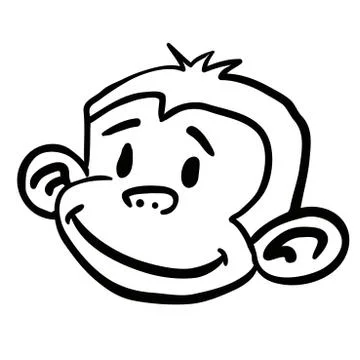 Black and white monkey Stock Illustration