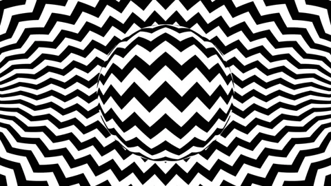 Black and white monochrome optical illusion with geometric pattern Stock Footage 152906828