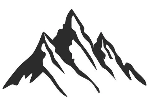 Black and White Mountain Vector Illustration イラスト素材