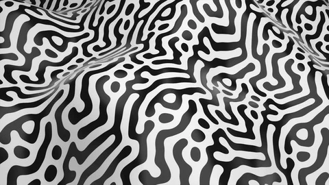 Black and white moving background texture. Generative Graphics, loop Stock Footage 122728834