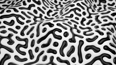 Black and white moving texture, Generative Graphics, loop, background Stock Footage 122728731
