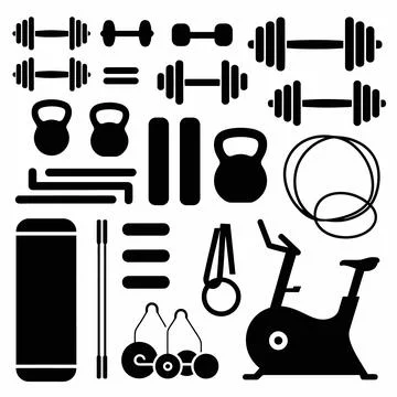 Black and white of musical notes, symbols, and a cat Stock Illustration