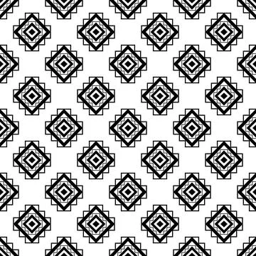 Black and white native geometric fabric pattern Stock Illustration