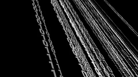 The black and white nature of binary code reflects its binary system, consisting Stock Footage 252091484