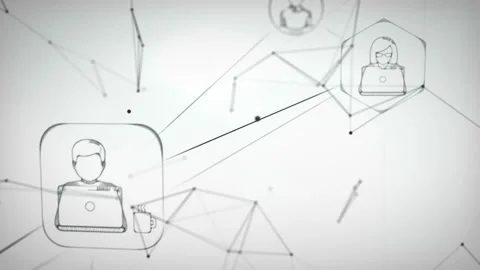 Black and white network of communication interweaving Video stock 106773311