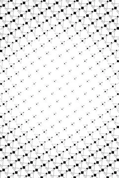 A black and white network of connected geometric nodes radiates around a pa.. Stock Illustration