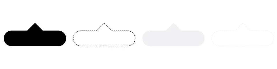 Black and White Neumorphic Menu Button With Semi Circle Tab on Top Center Stock Illustration