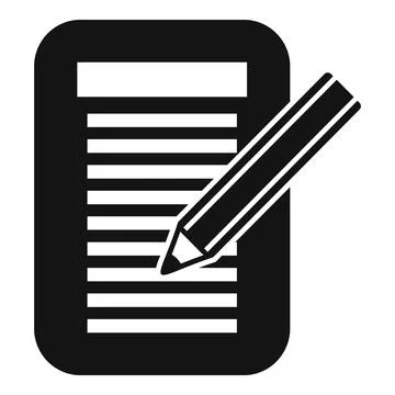Black and white notepad and pencil icon 库存插图