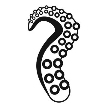 Black and white octopus tentacle vector illustration Stock Illustration