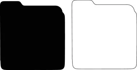 Black and white office document folder vector イラスト素材