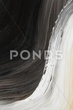 Black and white oil-painted curve Stock Illustration