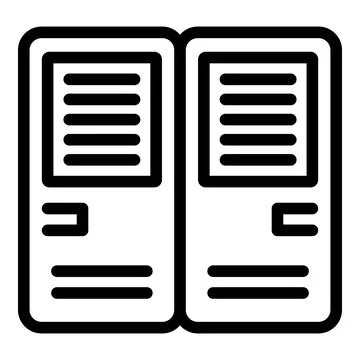 Black and white open book icon Stock Illustration