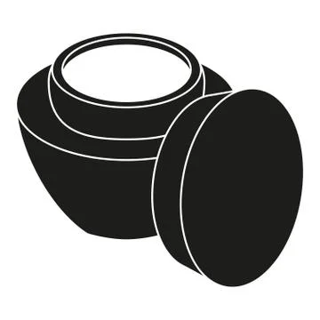 Black and white open face cream jar silhouette Stock Illustration