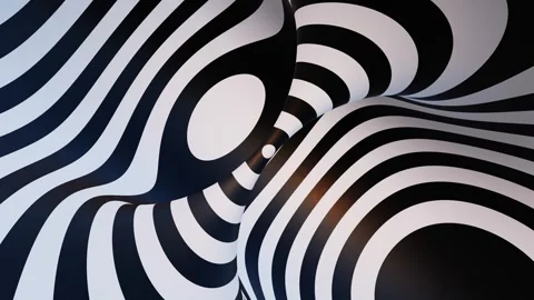 Black and White Optic Illusion Background Stock Footage 276496869