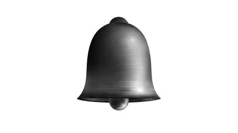 Black and white or silver bell on a white background. Illustrazione stock