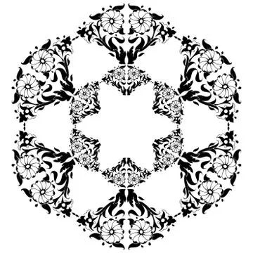 Black and white ottoman serial patterns twenty-five Stock Illustration