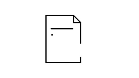 Black and white outline of a document featuring a checkmark, symbolizing ap.. Stock Footage 333549660