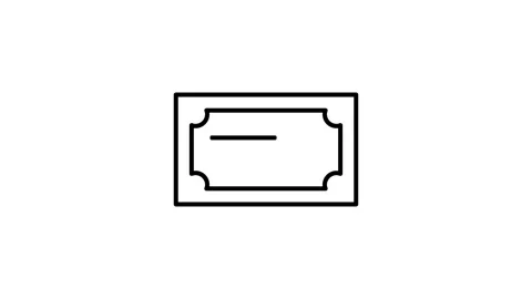 Black and white outline of a rectangle on a plain background. Stock Footage 332768443
