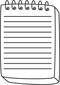 Black and White Outline of a Stack of Sticky Notes or Post-it Notes Stock Illustration