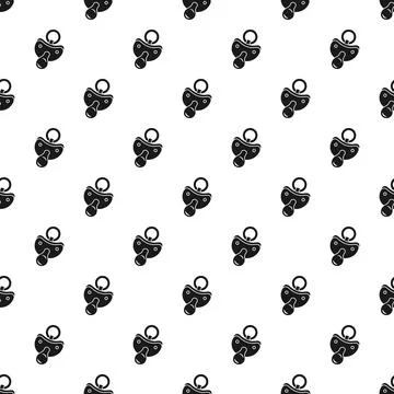 Black and white pacifier seamless pattern background Stock Illustration