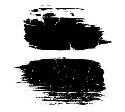 Black and white paint brush stroke set, grunge brush 스톡 일러스트