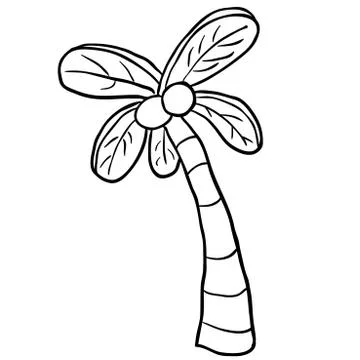 Black and white palm tree Stock Illustration