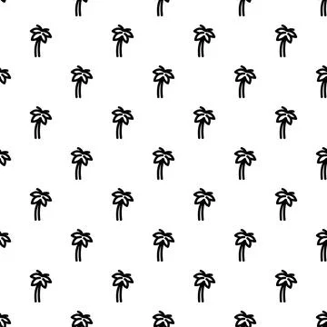 Black and white palm tree seamless pattern 스톡 일러스트