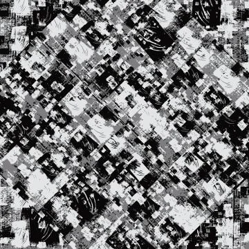 Black and White Patchwork Grunge Illustrazione stock