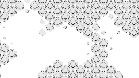 Black and white pattern. Black and white transparent cubes spontaneously line up Stock Footage 147530014