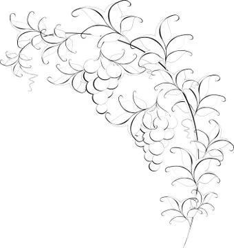 Black and white pattern of branches with grapes. EPS10 vector illustration Stock Illustration