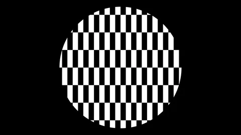  	Black and white Pattern Checkers circle with alpha Stock Footage 115564225