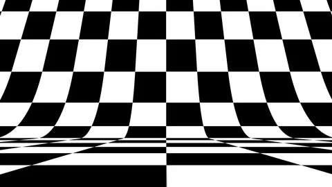 Black and white pattern checkers vertical. Future geometric patterns motion Stock Footage 128925361