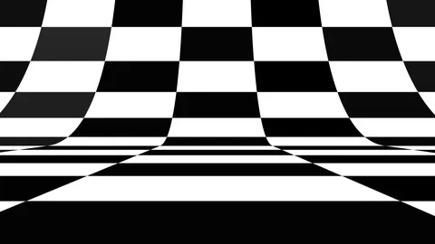 Black and white pattern checkers vertical. Future geometric patterns motion Stock Footage 128926027