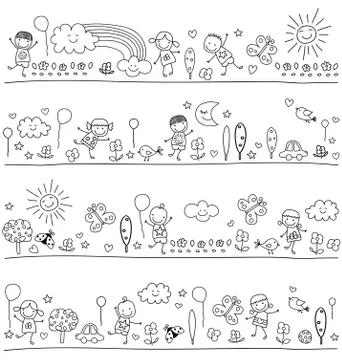 Black and white pattern for children 스톡 일러스트